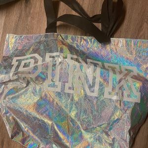 NEW VS PINK HOLOGRAPHIC TOTE BAG